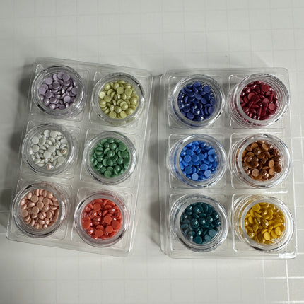 Candy Dots Ceramic Cabochon Hot Fix (Spring Fling & Circus Tent Sets) 4mm Bake-able Shiny Buttons - Create Along 