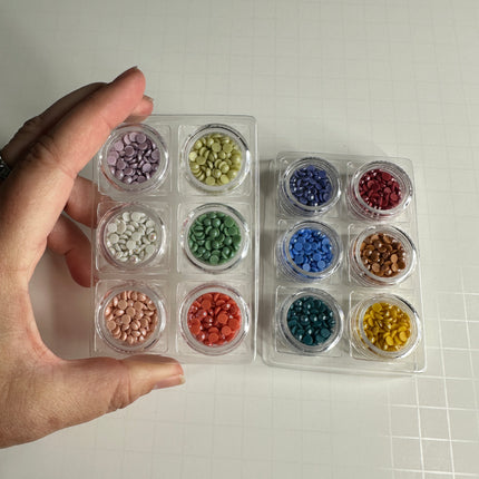 Candy Dots Ceramic Cabochon Hot Fix (Spring Fling & Circus Tent Sets) 4mm Bake-able Shiny Buttons - Create Along 