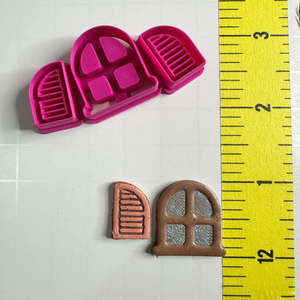 Fairy Window with Shutters Polymer Clay Cutter Set – 1 Inch Tall Fairy Doors & More - Create Along 