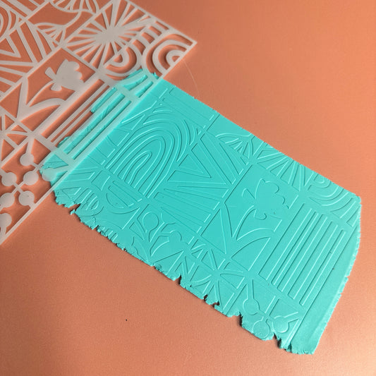 Organic Botanic Polymer Clay Stencil – 5x5 Inch Mylar Texture Sheet | 15 Hand-Drawn Patterns