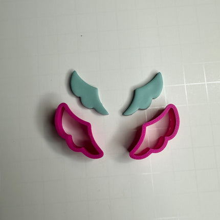 Winged Milagro Flaming Heart Polymer Clay Cutter Set – 5 Piece Set | Stackable Hearts, Wings & Flame | 2 Sizes - Create Along 