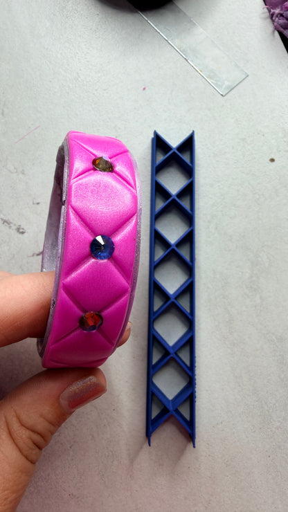 X patterned Bangle bracelet bar polymer clay cutter