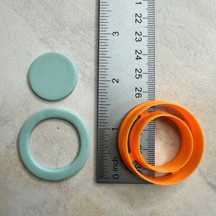 Skinny Round Clay earring cutter | polymer clay skinny link donut and stud cutter - Create Along 