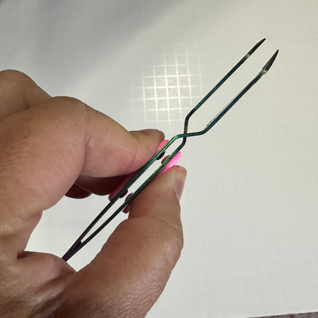 Self-Closing Tweezers – Pink Handle & Iridescent Finish | Handle Baked Clay, Charms & Sealing with Ease - Create Along 