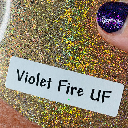 Violet Fire Ultrafine UF gold holographic Glitter 20 grams in Jar - Create Along 
