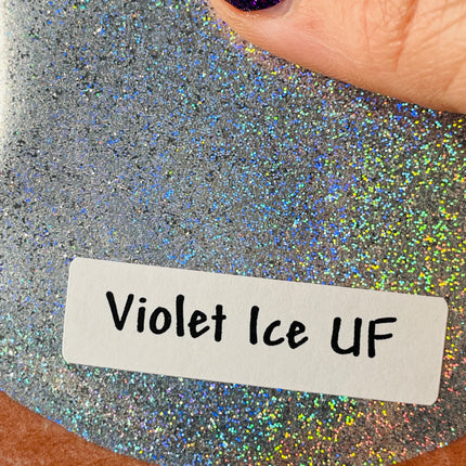 Violet Ice UF Superfine silver purple holographic Glitter 20 gram Jar resin clay and solvent safe - Create Along 