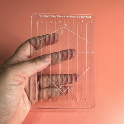 The Create Template for geometric, quilted hexagon, triangle, diamond patterns on clay slabs and veneers - Create Along 