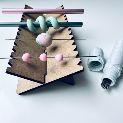 Bead Baking and Drying Rack MDF for clay, paper, and resin beads and earrings - Create Along 