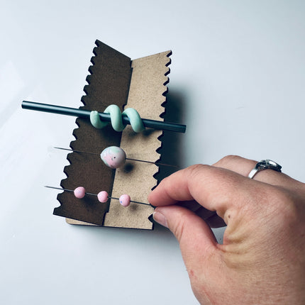 Bead Baking and Drying Rack MDF for clay, paper, and resin beads and earrings - Create Along 