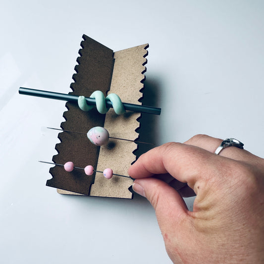 Bead Baking and Drying Rack MDF for clay, paper, and resin beads and earrings - Create Along 