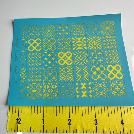 Silkscreen Stencil Tiny Tiles # 1 Multi Image for Polymer Clay and Mixed Media DIY silk screen - Create Along 