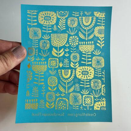 Silk Screen Scandinavian Floral Flowers Stencil For Polymer Clay - Create Along 
