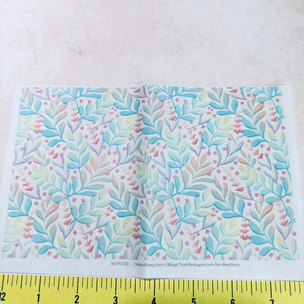 Floral Patterns Magic Transfer Paper half sheet printed ready to use - Create Along 