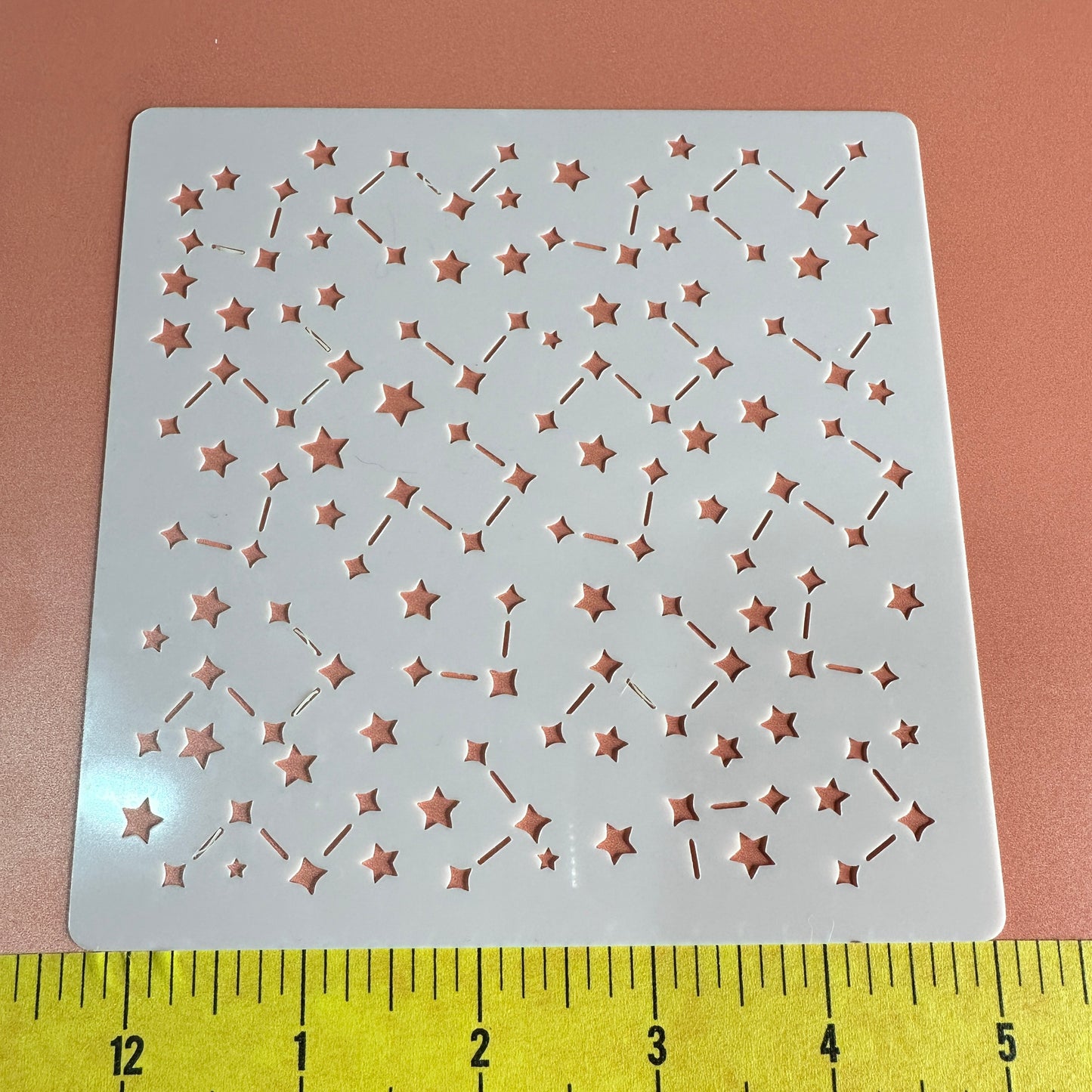 Constellations Celestial Mylar Stencil – 5x5 Inch Star Pattern for Polymer Clay & Mixed Media | 10 Mil Durable