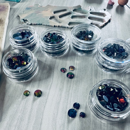 Crystal Rhinestone multi size Hot Fix bake-able glue heat set embellishment - Create Along 