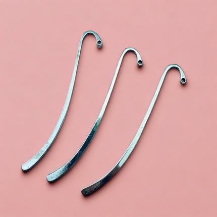 3 Bookmark Blanks Hook Metal to make clay or beaded dangles - Create Along 