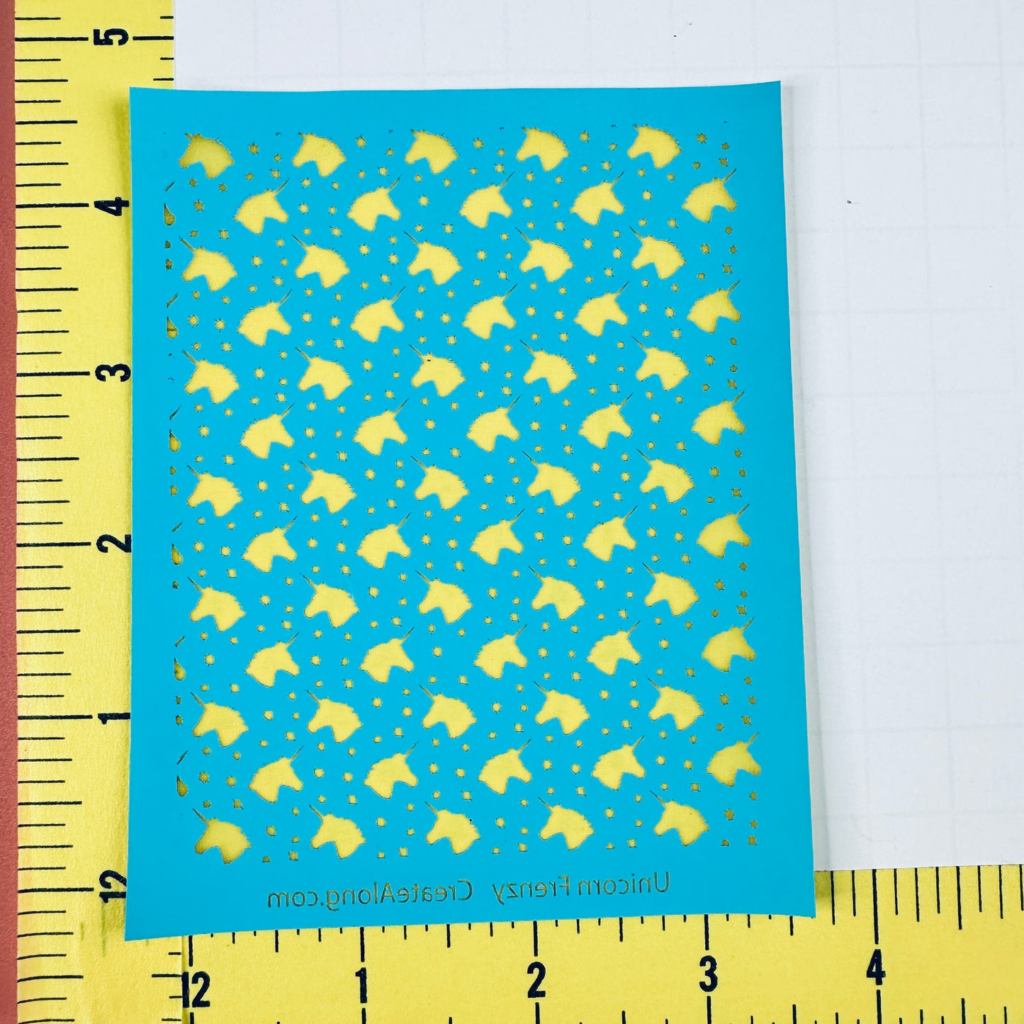 Unicorn Frenzy Silkscreen – Magical Polymer Clay Pattern (3.3” x 4.3”)