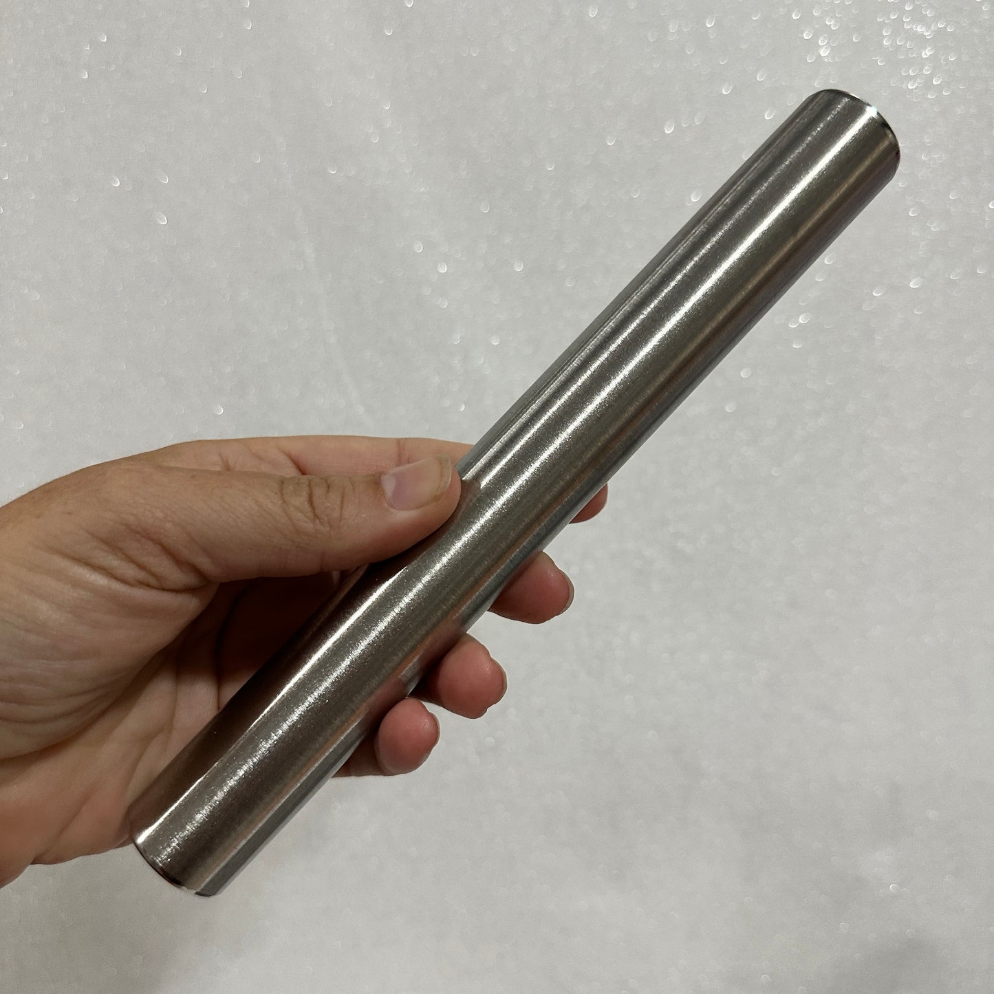Stainless Steel Clay Rolling Rod – 8" x 1" Lightweight Brushed Metal Roller for Polymer Clay