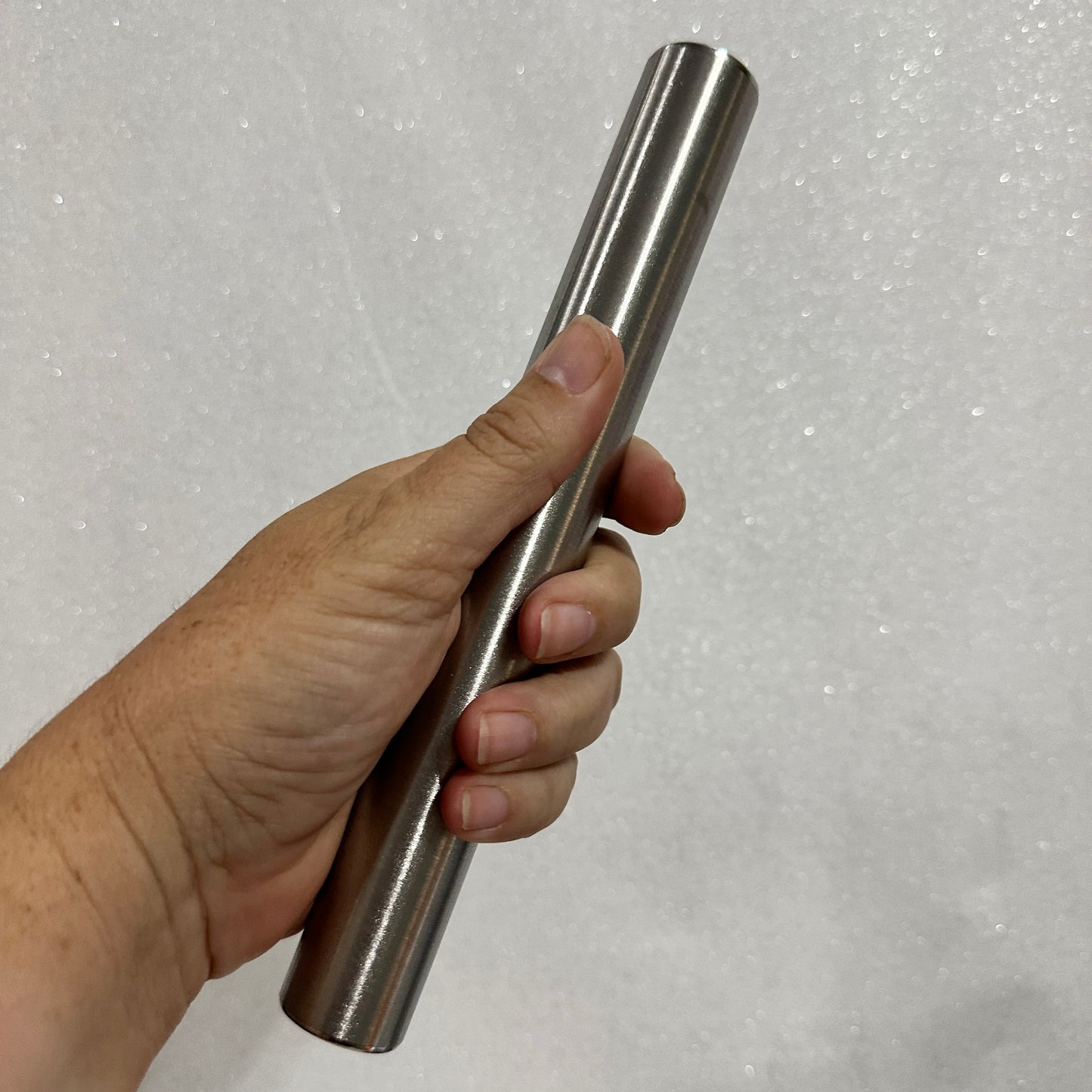 Stainless Steel Clay Rolling Rod – 8" x 1" Lightweight Brushed Metal Roller for Polymer Clay