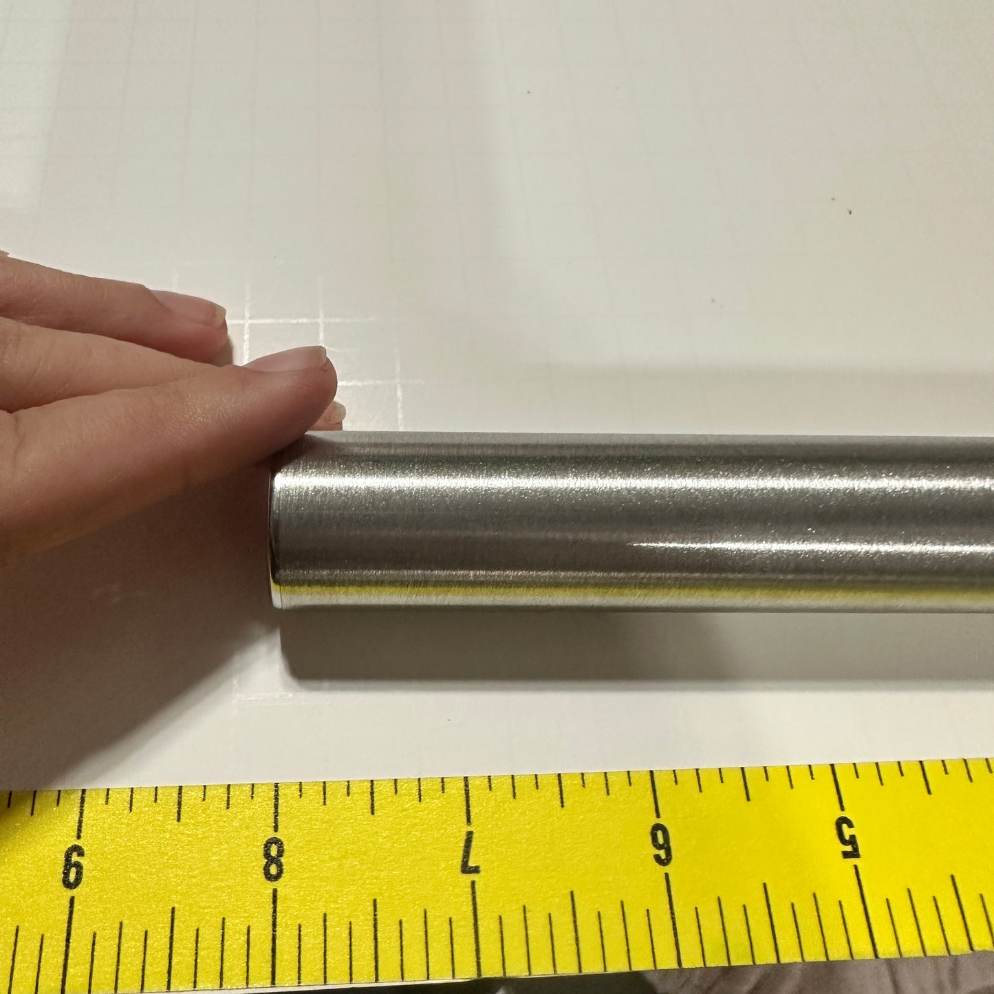 Stainless Steel Clay Rolling Rod – 8" x 1" Lightweight Brushed Metal Roller for Polymer Clay
