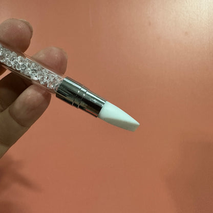 Rhinestone Handle Silicone Brush – Double-Ended for Liquid Clay, Resin & More - Create Along 