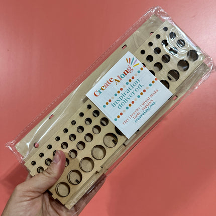 Clay Tools Organizer – 64 Slot Wood Rack for Polymer Clay & Craft Tools - Create Along 