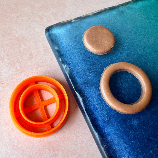 Skinny Round Clay earring cutter | polymer clay skinny link donut and stud cutter