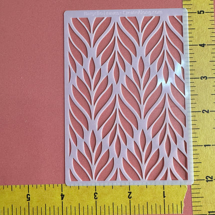 Bargello Leaves Large Leaf Mylar Stencil texture sheet - Create Along 