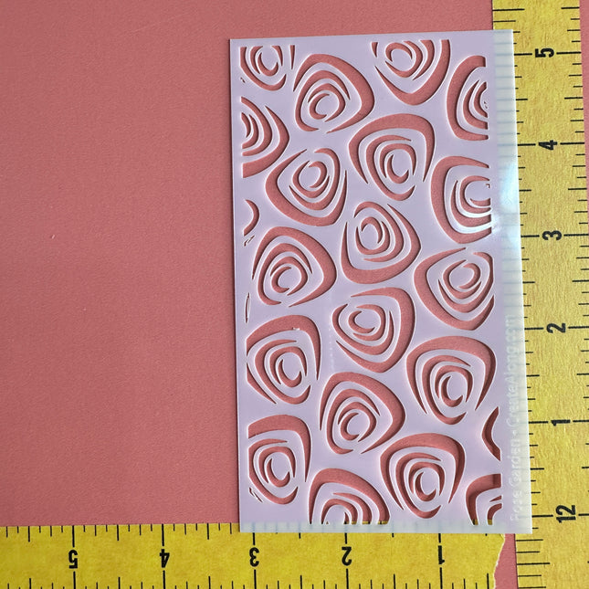 Rose Garden Mylar Stencil texture sheet for polymer clay - Create Along 