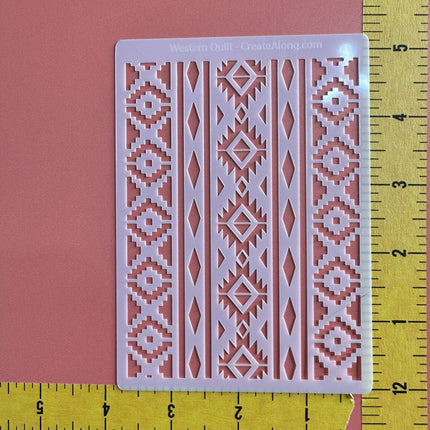 Western Quilt SouthWestern Mylar Stencil 3.5 x 5" - Create Along 