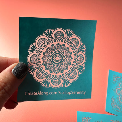 Clay Stencil Scalloped Serenity Mini Mandala silkscreen set - Create Along 