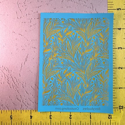 Silkscreen Stencil BerryBushes For Polymer Clay Earrings and art - Create Along 