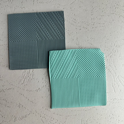 Lines and Dots 4x Texture Tiles Rubber Stamp Sheet - Create Along 