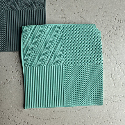 Lines and Dots 4x Texture Tiles Rubber Stamp Sheet - Create Along 