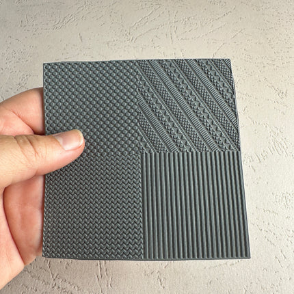 Lines and Dots 4x Texture Tiles Rubber Stamp Sheet - Create Along 