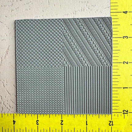 Lines and Dots 4x Texture Tiles Rubber Stamp Sheet - Create Along 
