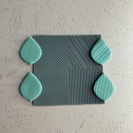 Lines and Dots 4x Texture Tiles Rubber Stamp Sheet - Create Along 