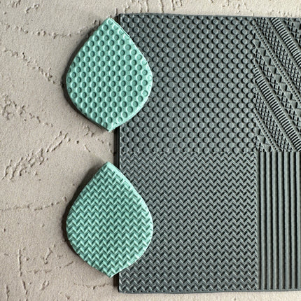 Lines and Dots 4x Texture Tiles Rubber Stamp Sheet - Create Along 