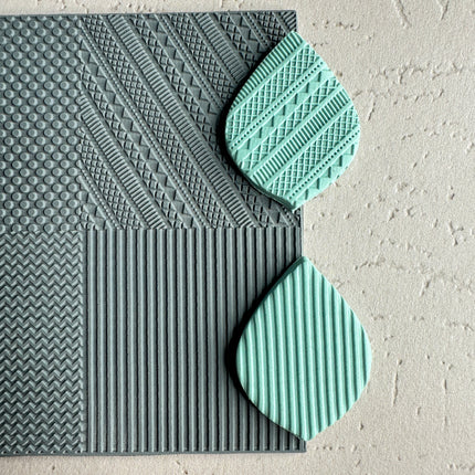Lines and Dots 4x Texture Tiles Rubber Stamp Sheet - Create Along 