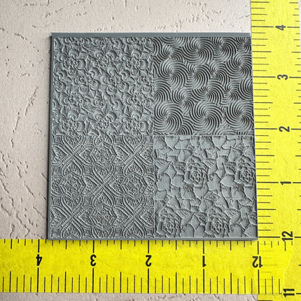 Succulent Swirl 4x Texture Tiles Rubber stamp sheet - Create Along 
