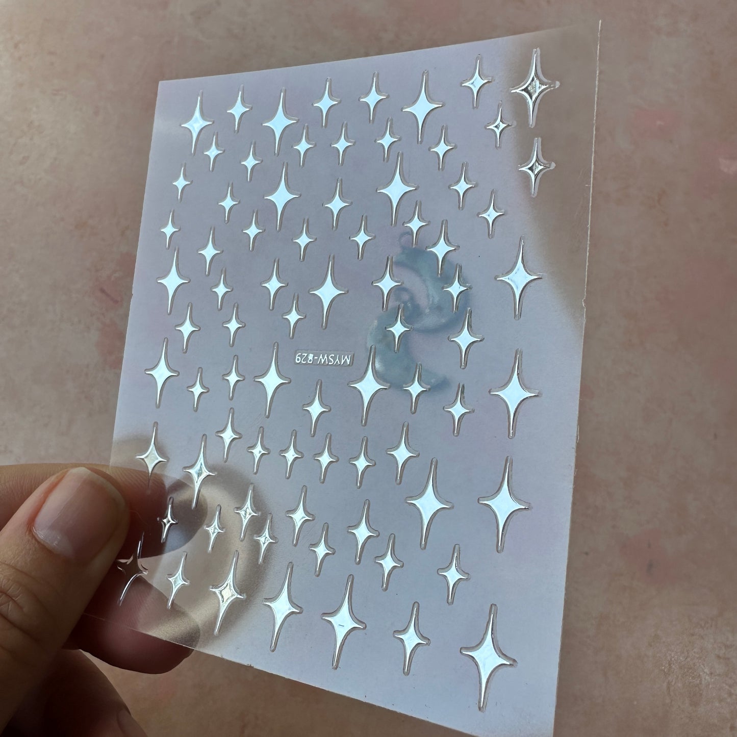 Multi-Size Tiny Sparkle Stickers embed in resin and liquid clay -  silver or gold