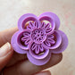Flower Mandala Press Clay Stamps Cherry Plum mokume gane ink mica pattern