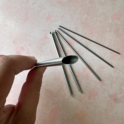 Micro Hole punch Scale maker stainless steel metal huggie rod poking tools for clay - Create Along 