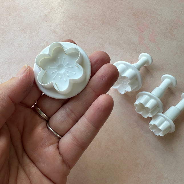 Mini Plum Flowers Plunger Cutters for Polymer Clay, art jewelry, fondant - Create Along 