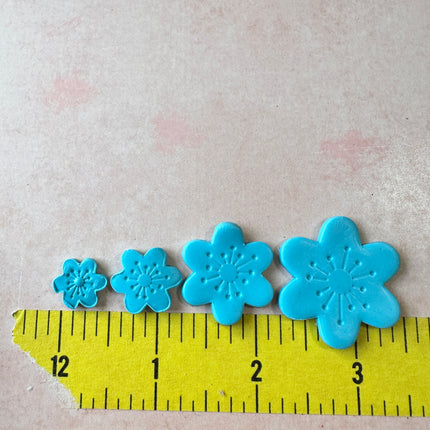 Mini Plum Flowers Plunger Cutters for Polymer Clay, art jewelry, fondant - Create Along 