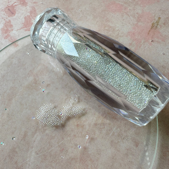 AB clear Caviar Micro Beads no hole mini tiny flower centers - Create Along 
