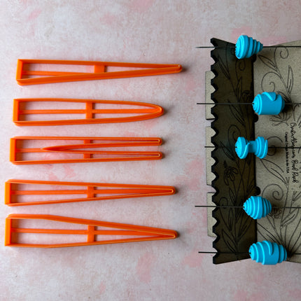 Set of 5 Roll up paper bead style clay cutters - series 1 - Create Along 