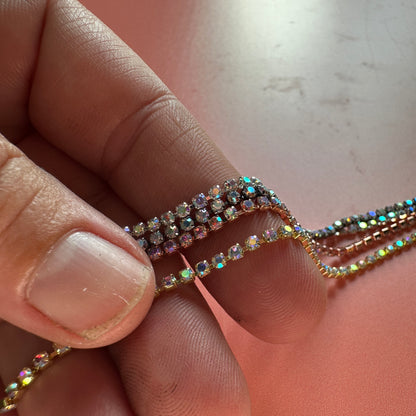 AB Crystal Rhinestone Cup Chain 1 yard 6ss 2mm stones rose gold gunmetal silver - Create Along 