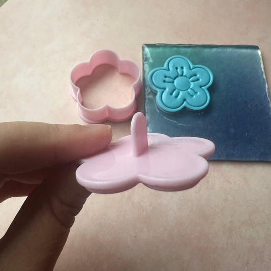 Flower Power Plum blossom stamp and clay cutter set
