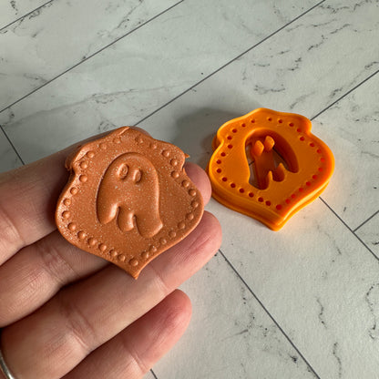 Ghost relief full press polymer clay cutter Halloween
